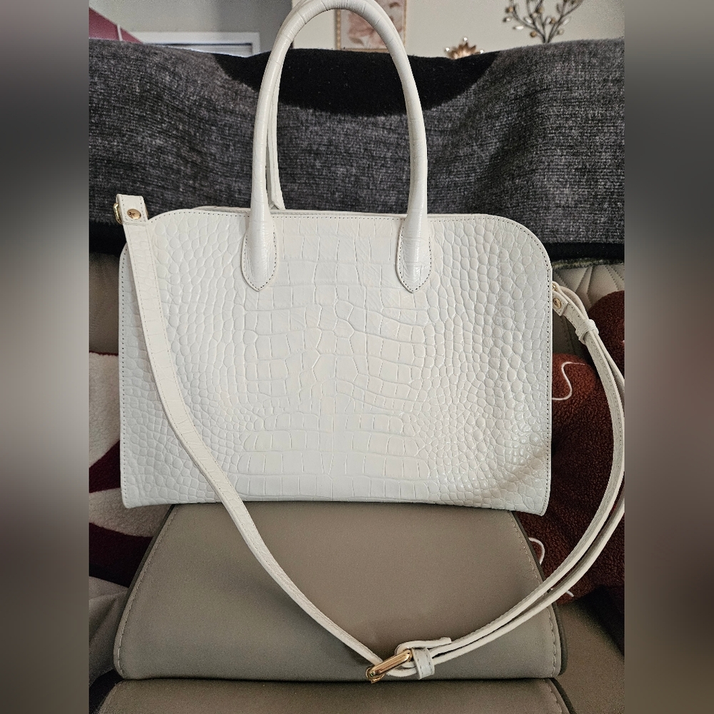 Claudia Firenze White Alligator Handbag